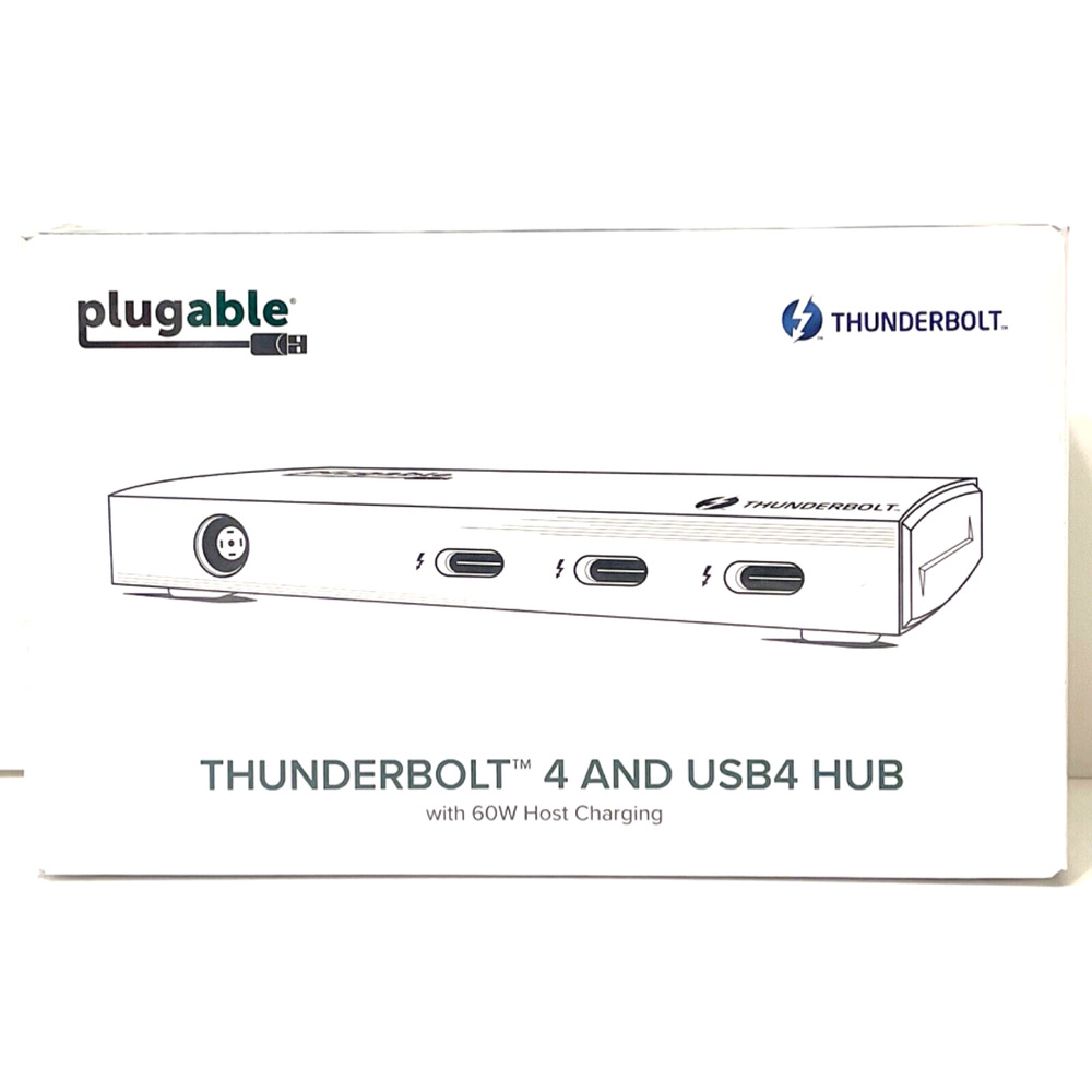 Plugable Thunderbolt 4 & USB4 Hub Single 8K/Dual 4K Displays, 60W Host Charging